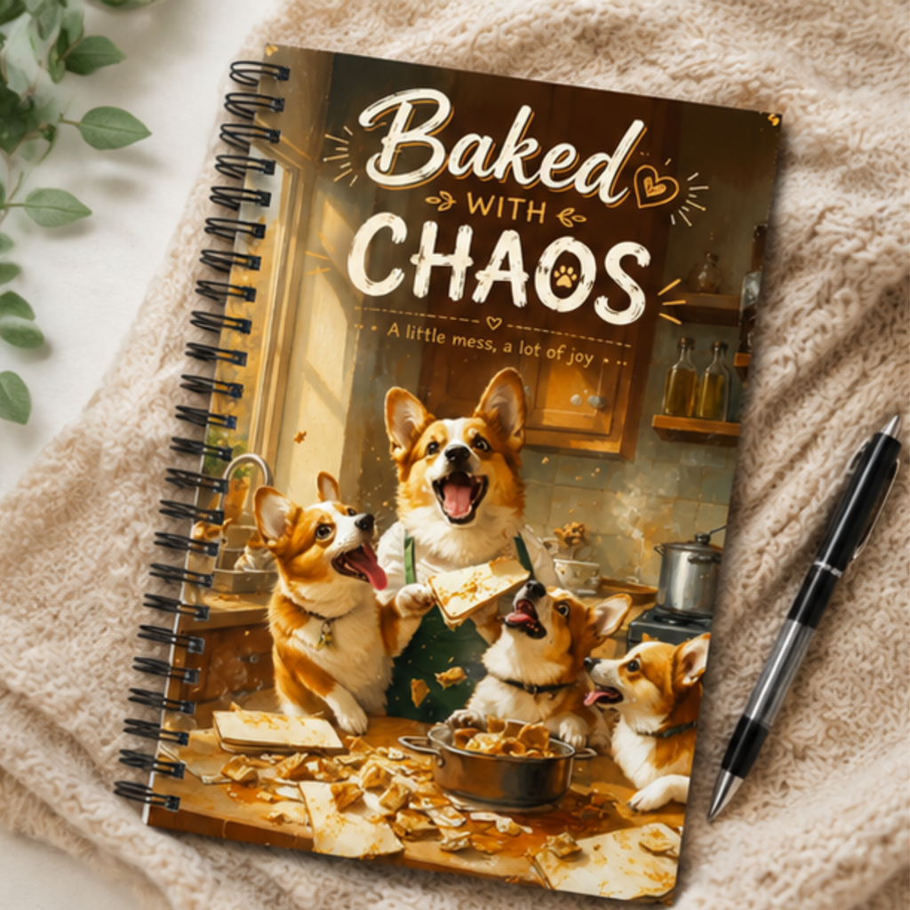 Corgi Spiral Notebook | Laundry Day Dreamer Dotted Journal for Dog Lovers | Cute Corgi Notebook | Stationery Gift