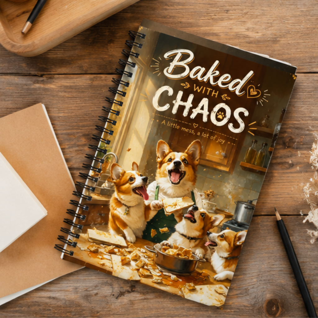 Corgi Spiral Notebook | Laundry Day Dreamer Dotted Journal for Dog Lovers | Cute Corgi Notebook | Stationery Gift