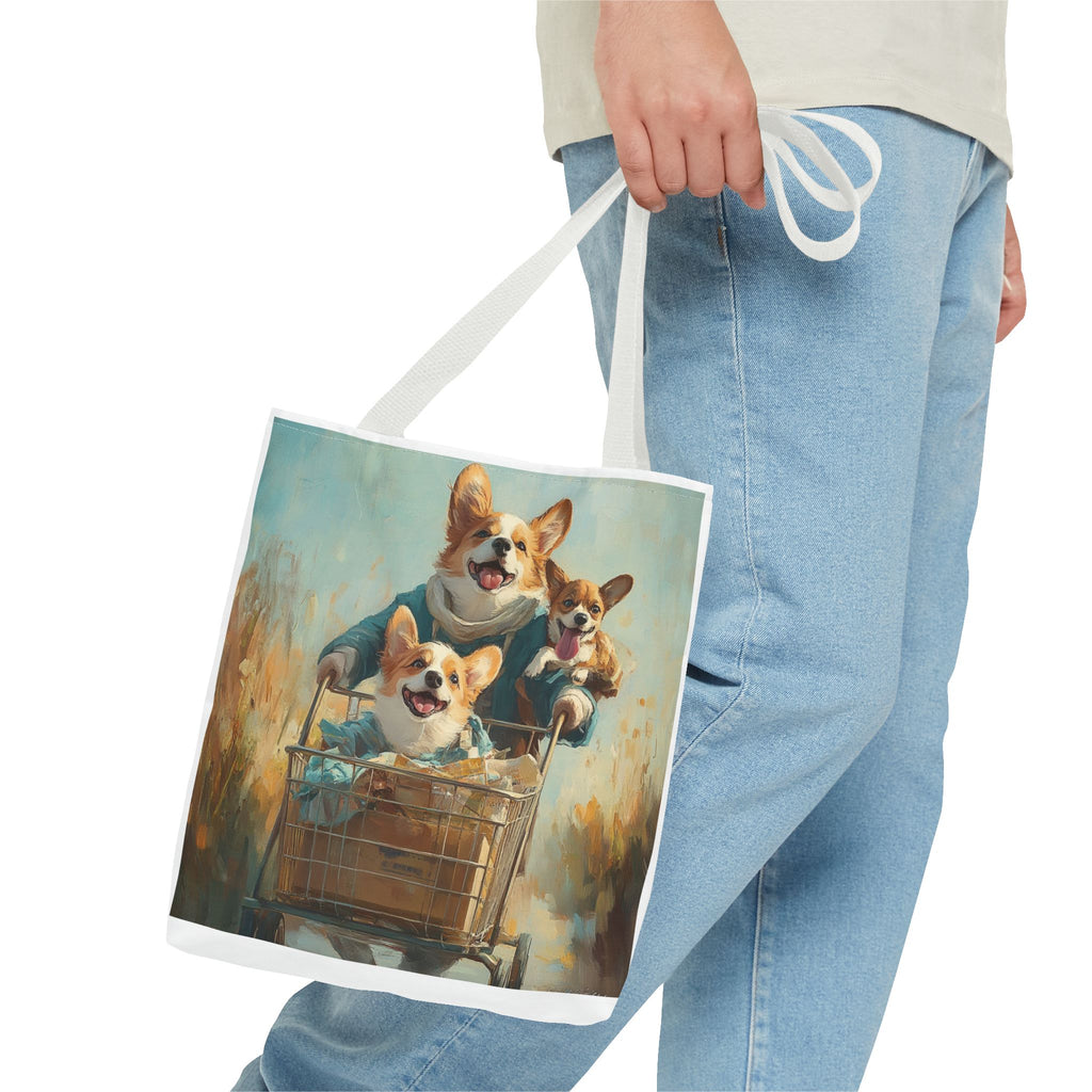 Personalized Corgi Mom Tote Bag | Customizable Polyester Carry-All