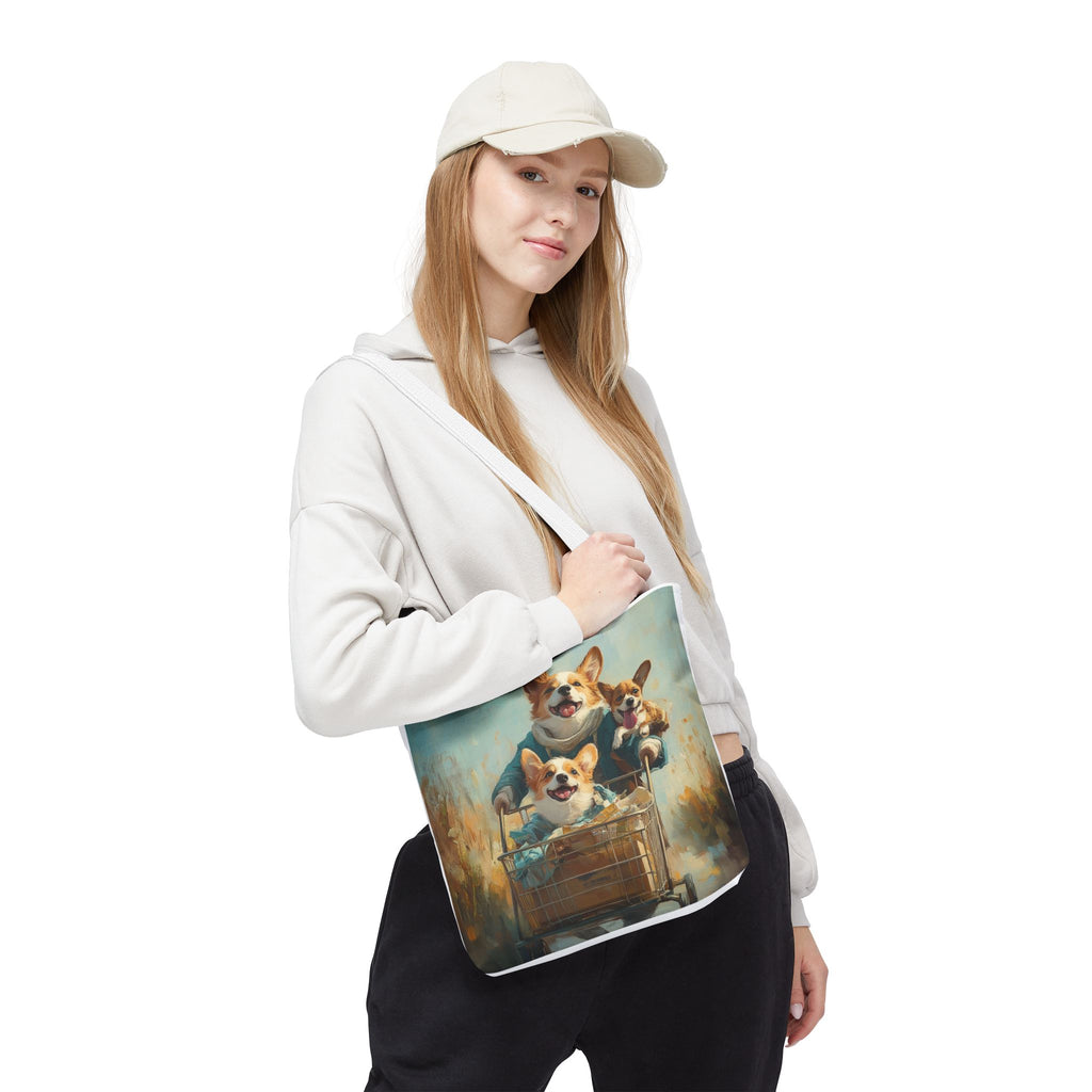 Personalized Corgi Mom Tote Bag | Customizable Polyester Carry-All