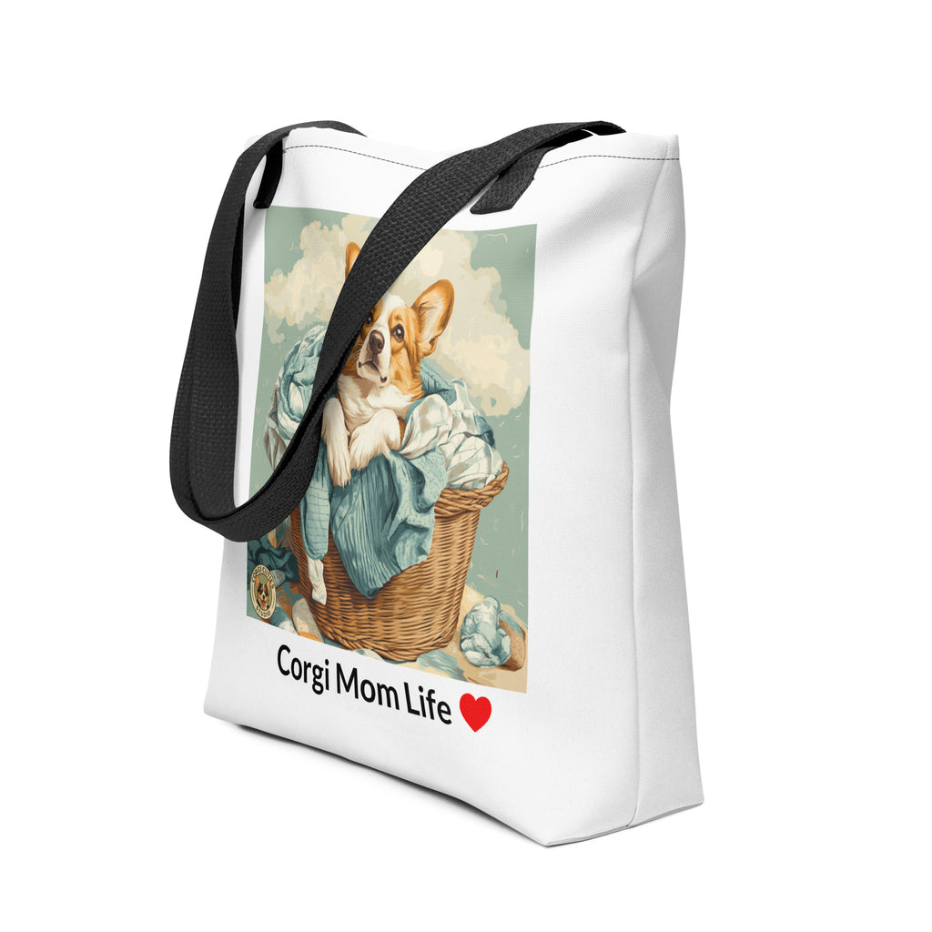 Corgi Mom Life Tote Bag | Laundry Basket Design