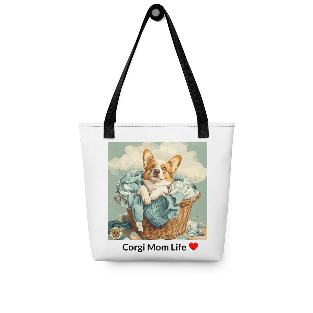 Corgi Mom Life Tote Bag | Laundry Basket Design