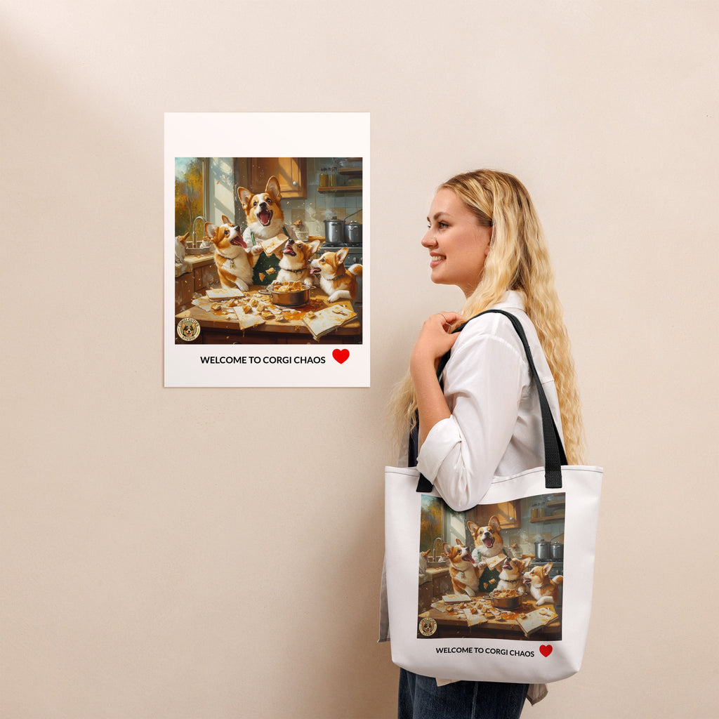 Corgi Mom Life Tote Bag | Disaster in the Kitchen