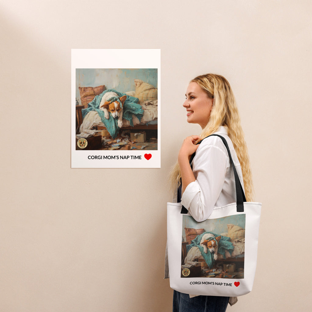 Corgi Mom Life Tote Bag | Tired Mom