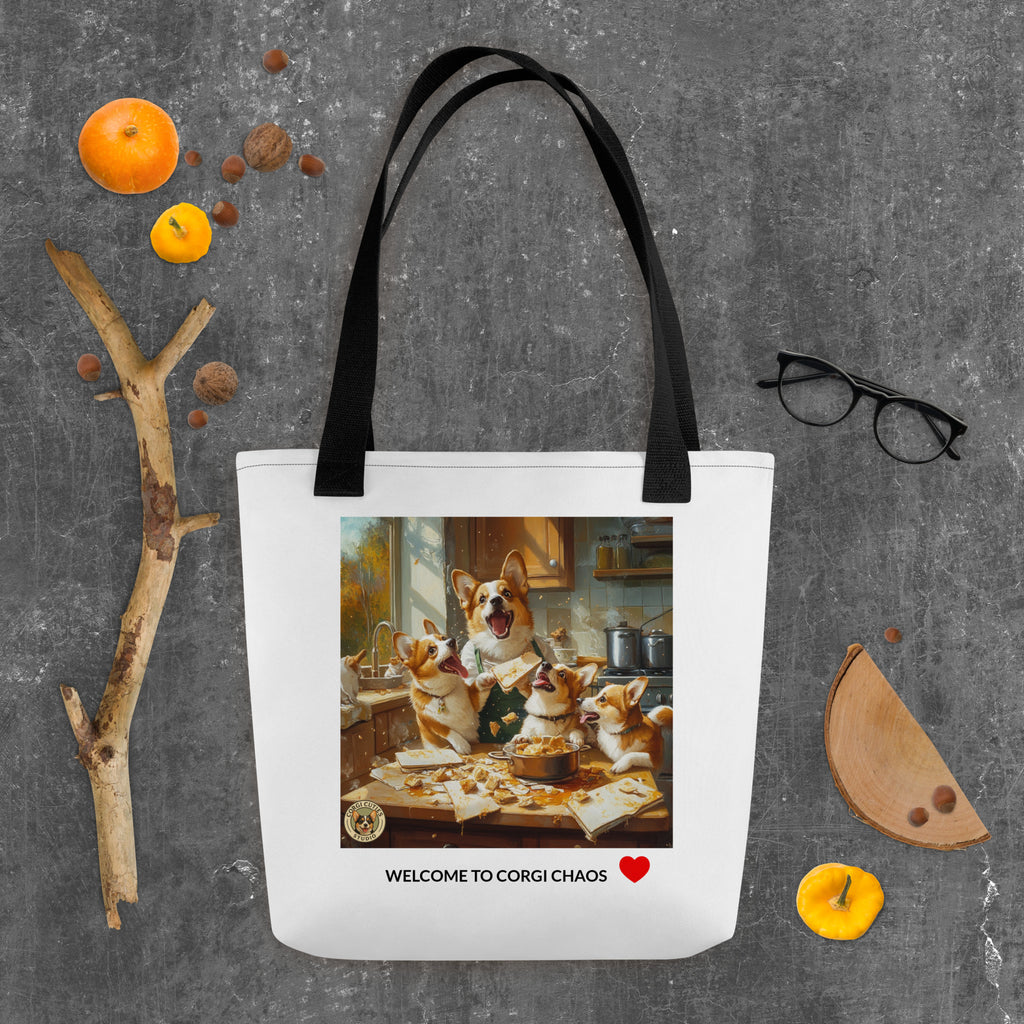 Corgi Mom Life Tote Bag | Disaster in the Kitchen
