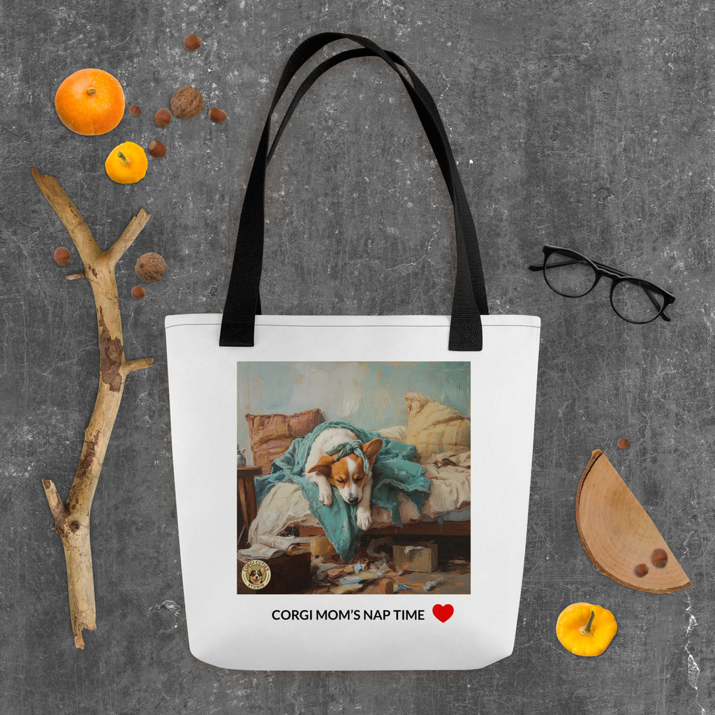 Corgi Mom Life Tote Bag | Tired Mom