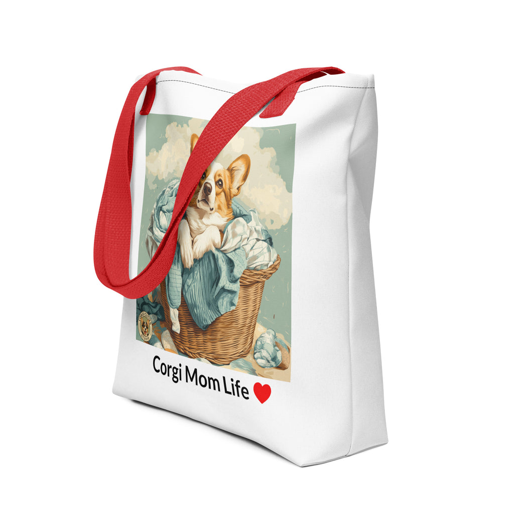 Corgi Mom Life Tote Bag | Laundry Basket Design