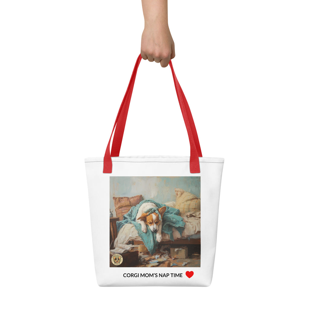 Corgi Mom Life Tote Bag | Tired Mom