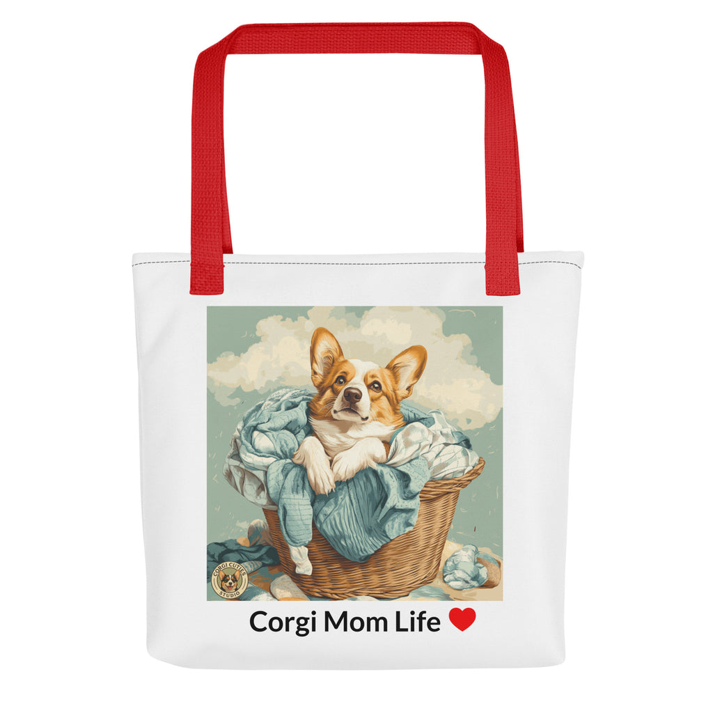 Corgi Mom Life Tote Bag | Laundry Basket Design