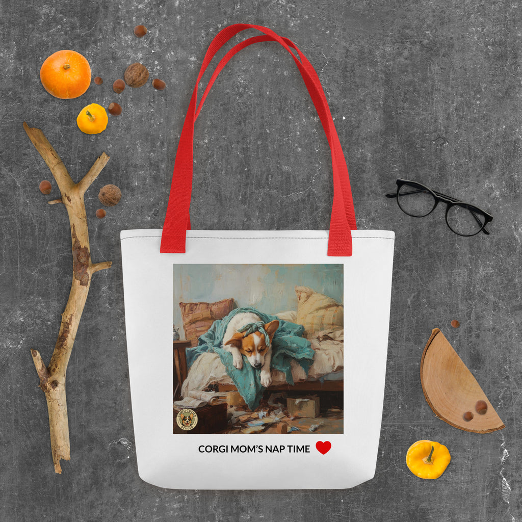 Corgi Mom Life Tote Bag | Tired Mom