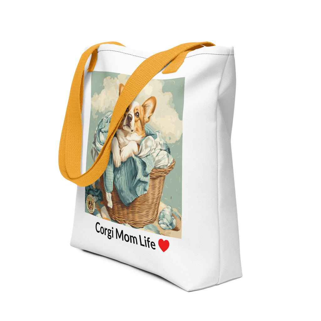 Corgi Mom Life Tote Bag | Laundry Basket Design