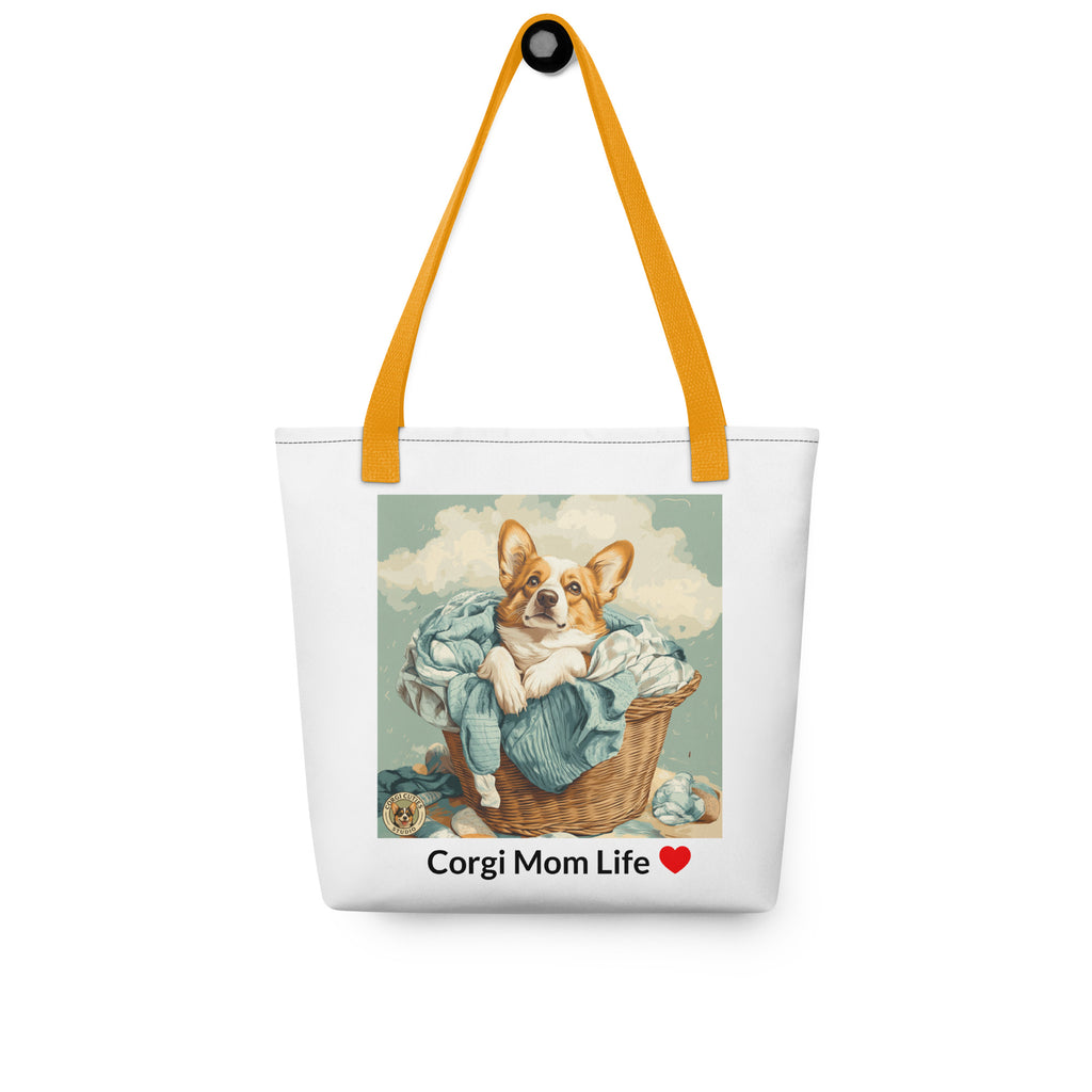 Corgi Mom Life Tote Bag | Laundry Basket Design