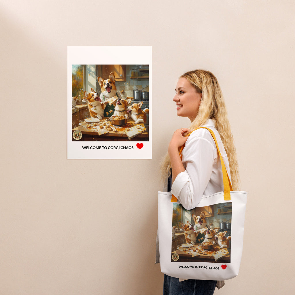Corgi Mom Life Tote Bag | Disaster in the Kitchen