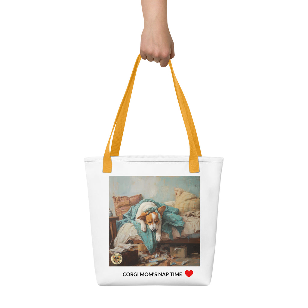 Corgi Mom Life Tote Bag | Tired Mom