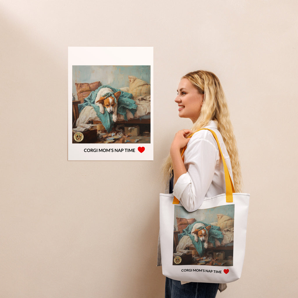 Corgi Mom Life Tote Bag | Tired Mom