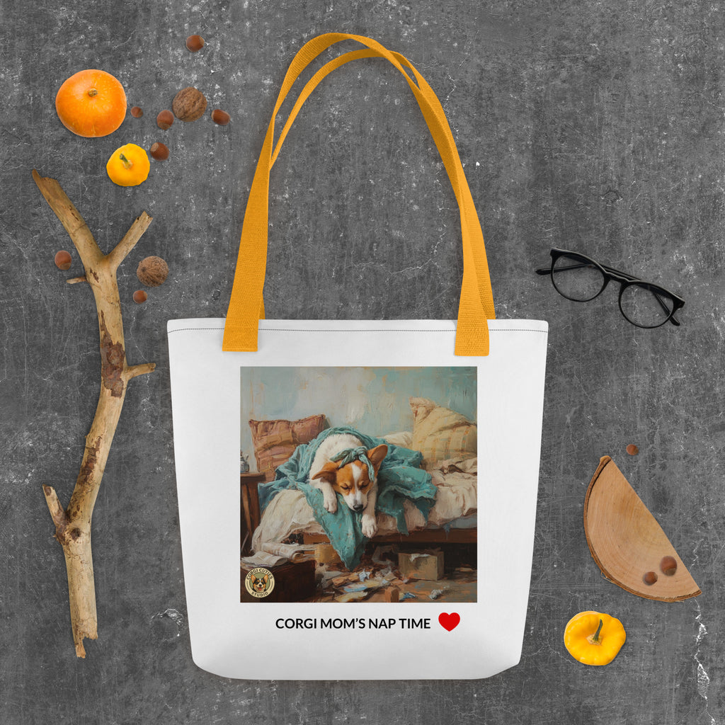 Corgi Mom Life Tote Bag | Tired Mom